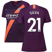Load image into Gallery viewer, 21-David Silva Manchester City Women's 2018-19 Third Stadium Player Jersey – Purple