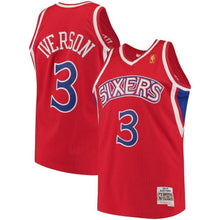 Load image into Gallery viewer, 3-Allen Iverson Philadelphia 76ers  1996-97 Hardwood Classics Swingman Jersey - Red