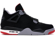 Load image into Gallery viewer, Air Jordan 4 Bred Retro Fire Red On Feet