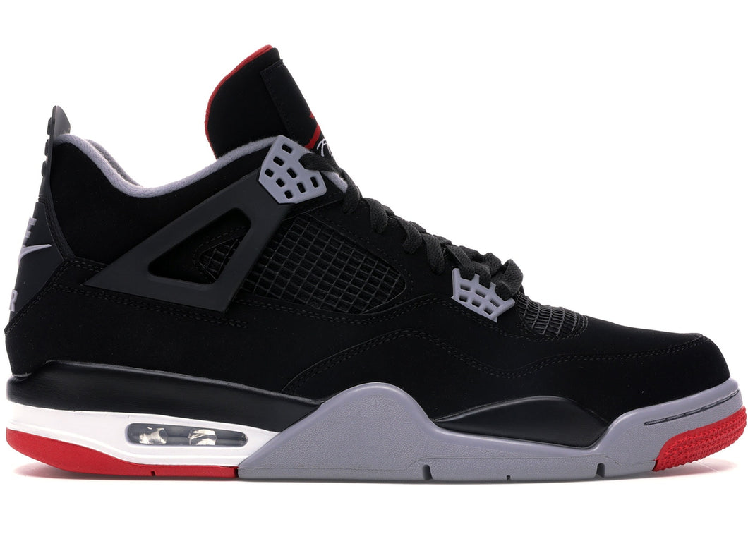 Air Jordan 4 Bred Retro Fire Red On Feet