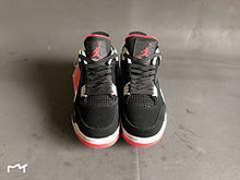 Load image into Gallery viewer, Air Jordan 4 Bred Retro Fire Red On Feet