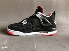 Load image into Gallery viewer, Air Jordan 4 Bred Retro Fire Red On Feet