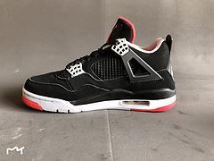 Air Jordan 4 Bred Retro Fire Red On Feet