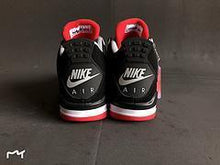 Load image into Gallery viewer, Air Jordan 4 Bred Retro Fire Red On Feet