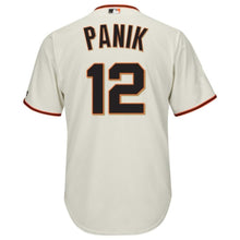 Load image into Gallery viewer, Joe Panik San Francisco Giants Majestic Cool Base Player Jersey - Cream/Black