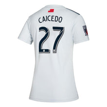 Load image into Gallery viewer, Juan Fernando Caicedo New England Revolution Women's 2019 Colonial Player Jersey – White