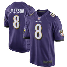 Load image into Gallery viewer, Lamar Jackson Baltimore Ravens football jersey
