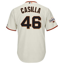Load image into Gallery viewer, Santiago Casilla San Francisco Giants Majestic World Series Champions Cool Base Jersey - Cream